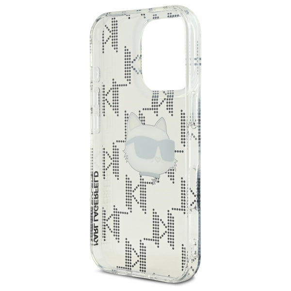 Custodia per Apple iPhone 16 Pro, Karl Lagerfeld, IML Luxury Electroplated Choupette's Head, Trasparente