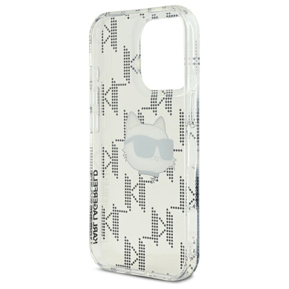 Custodia per Apple iPhone 16 Pro, Karl Lagerfeld, IML Luxury Electroplated Choupette's Head, Trasparente