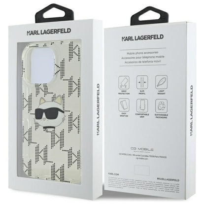 Custodia per Apple iPhone 16 Pro, Karl Lagerfeld, IML Luxury Electroplated Choupette's Head, Trasparente