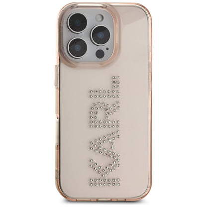 Custodia per Apple iPhone 16 Pro, Karl Lagerfeld, IML Rhinestones Pink Logo, Rosa