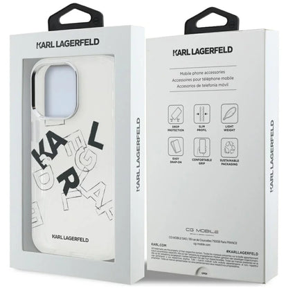 Custodia per Apple iPhone 16 Pro, Karl Lagerfeld, IML Sketched Graphic Logo, Trasparente