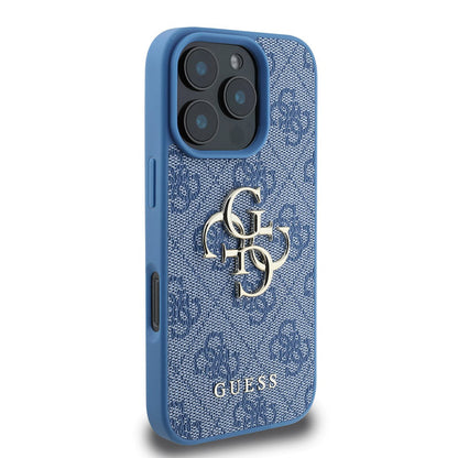 Custodia per Apple iPhone 16 Pro Max, Guess, 4G Big Logo, Blu