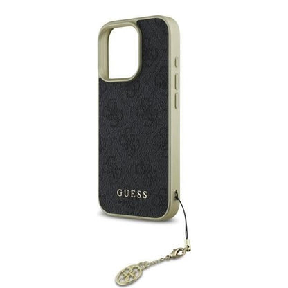 Hülle für Apple iPhone 16 Pro Max, Guess, 4G Charm, Schwarz