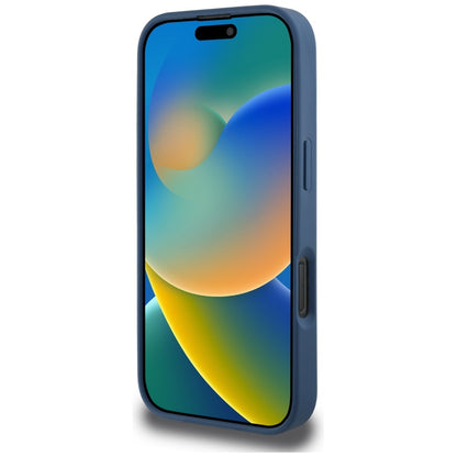 Étui pour Apple iPhone 16 Pro Max, Guess, 4G Grained Roses Big Logo, Bleu