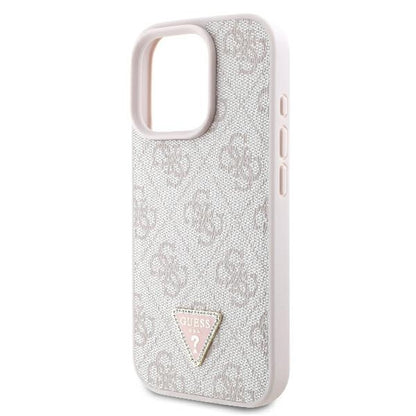 Étui pour Apple iPhone 16 Pro Max, Guess, Crossbody 4G Triangle Strass, Rose