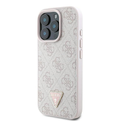 Étui pour Apple iPhone 16 Pro Max, Guess, Crossbody 4G Triangle Strass, Rose