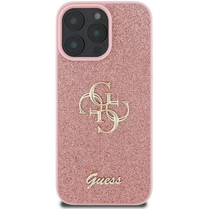 Custodia per Apple iPhone 16 Pro Max, Guess, Fixed Glitter Big 4G, Rosa