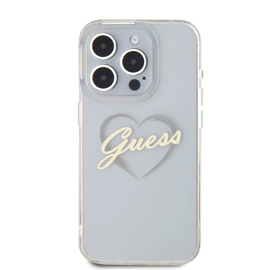 Étui pour Apple iPhone 16 Pro Max, Guess, IML Heart, Transparent