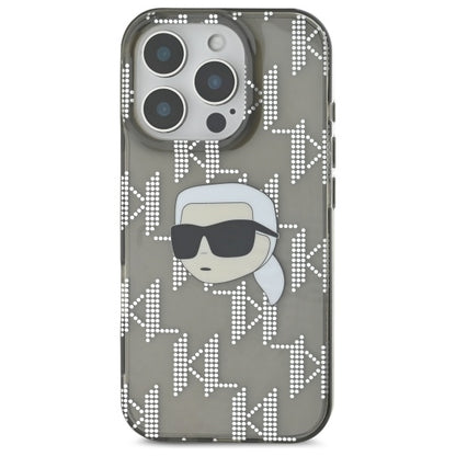 Étui pour Apple iPhone 16 Pro Max, Karl Lagerfeld, IML Luxury Electroplated Karl's Head, Noir
