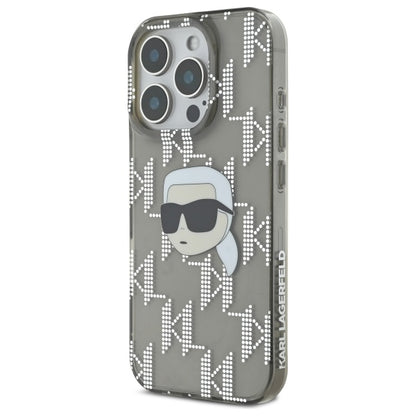 Étui pour Apple iPhone 16 Pro Max, Karl Lagerfeld, IML Luxury Electroplated Karl's Head, Noir