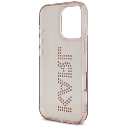 Custodia per Apple iPhone 16 Pro Max, Karl Lagerfeld, IML Rhinestones Pink Logo, Rosa