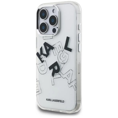 Hülle für Apple iPhone 16 Pro Max, Karl Lagerfeld, IML Sketched Graphic Logo, Transparent