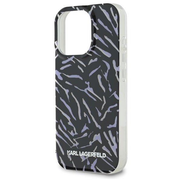Étui pour Apple iPhone 16 Pro Max, Karl Lagerfeld, Zebra with Cord Strap, Violet