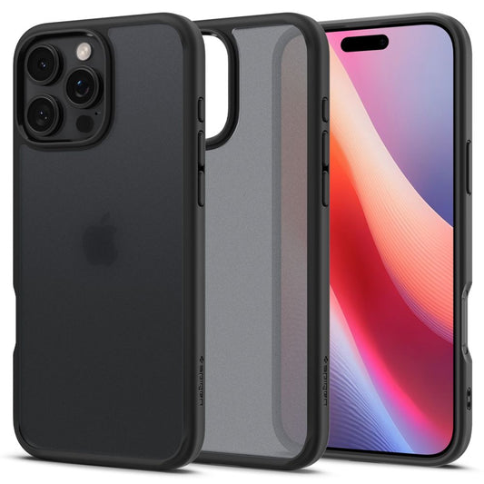 Coque pour Apple iPhone 16 Pro, Spigen, Ultra Hybrid, Noir Satiné ACS08124