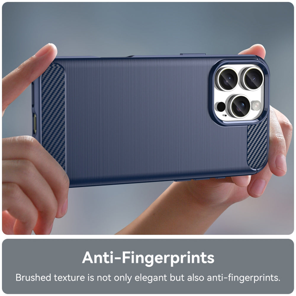 Custodia per Apple iPhone 16 Pro, Techsuit, Carbonio, Blu
