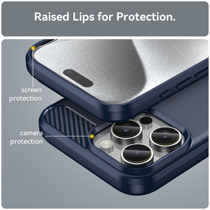 Custodia per Apple iPhone 16 Pro, Techsuit, Carbonio, Blu