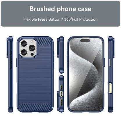Custodia per Apple iPhone 16 Pro, Techsuit, Carbonio, Blu