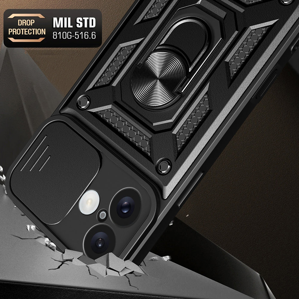 Custodia per Apple iPhone 16, Techsuit, CamShield, Nera