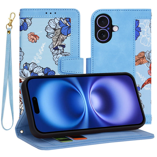 Hülle für Apple iPhone 16, Techsuit, FlipCraft, Blau