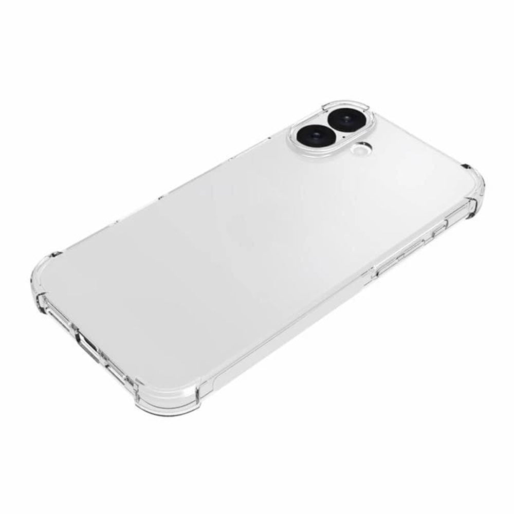 Hülle für Apple iPhone 16, Techsuit, stoßfest klar (großes Linsenloch), transparent
