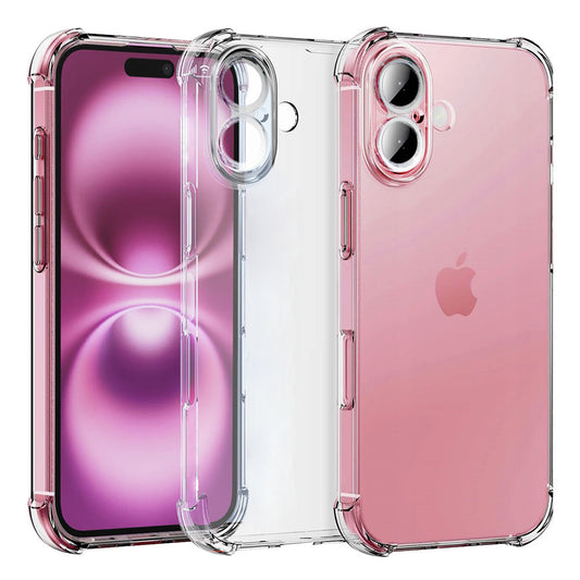 Hülle für Apple iPhone 16, Techsuit, stoßfest klar, transparent