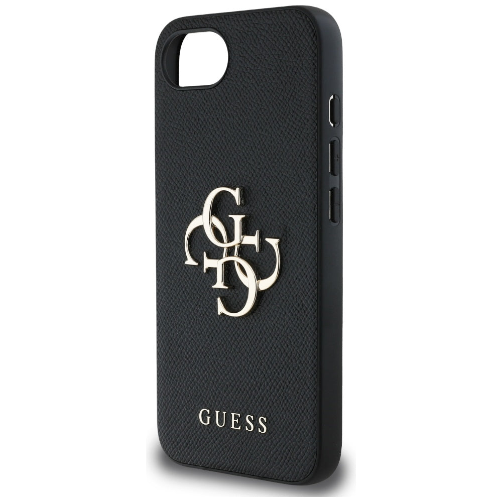 Custodia per Apple iPhone 16e, Guess, 4G Grained Big and Classic Logo, Nera