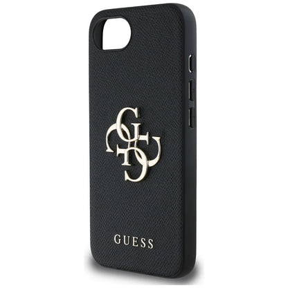 Custodia per Apple iPhone 16e, Guess, 4G Grained Big and Classic Logo, Nera