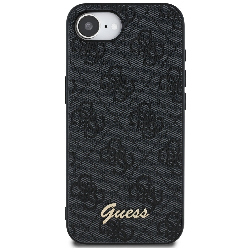 Étui pour Apple iPhone 16e, Guess, Logo Script 4G, Noir