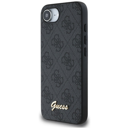 Étui pour Apple iPhone 16e, Guess, Logo Script 4G, Noir