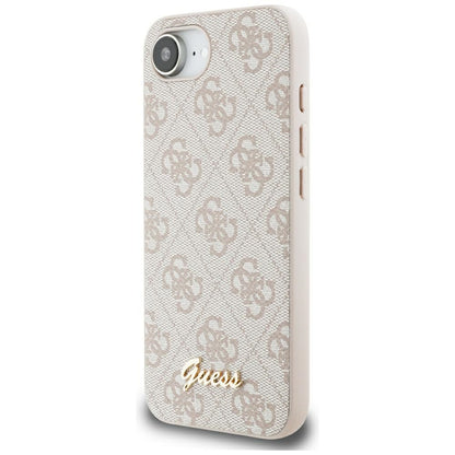 Étui pour Apple iPhone 16e, Guess, Logo Script 4G, Rose