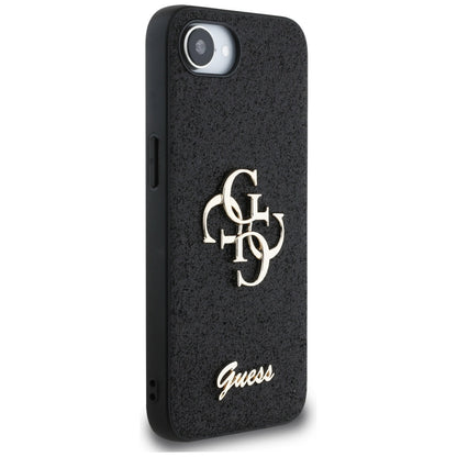 Étui pour Apple iPhone 16e, Guess, Fixed Glitter Big 4G, Noir