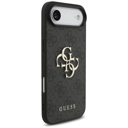 Hülle für Apple iPhone 17 Air, Guess, 4G Classic Logo mit Trageriemen, Schwarz