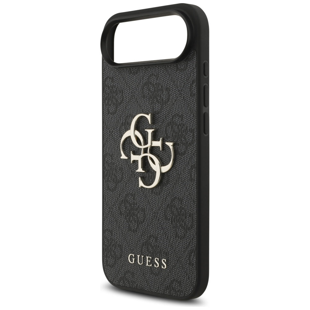 Hülle für Apple iPhone 17 Air, Guess, 4G Classic Logo mit Trageriemen, Schwarz