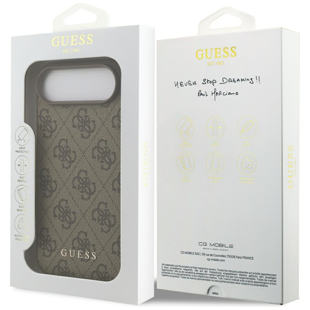 Hülle für Apple iPhone 17 Air, Guess, 4G Classic, Braun
