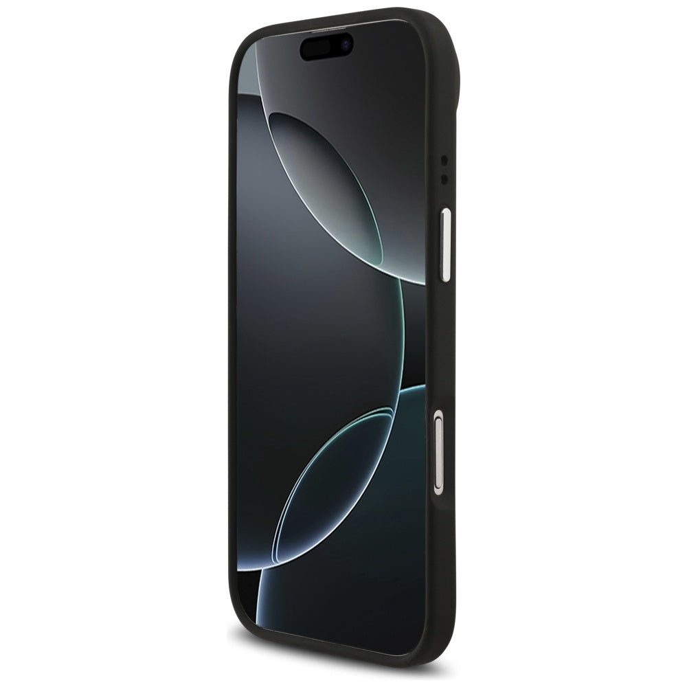 Étui pour Apple iPhone 17 Air, Guess, 4G Grained Big and Classic Logo, Noir Argenté