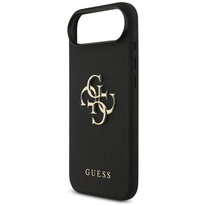 Étui pour Apple iPhone 17 Air, Guess, 4G Grained Big and Classic Logo, Noir