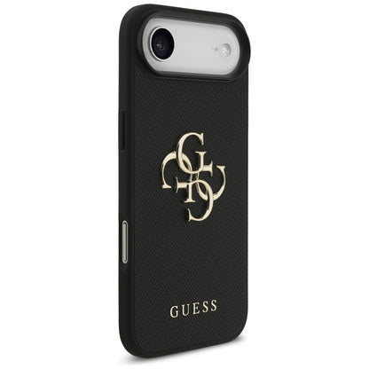 Étui pour Apple iPhone 17 Air, Guess, 4G Grained Big and Classic Logo, Noir