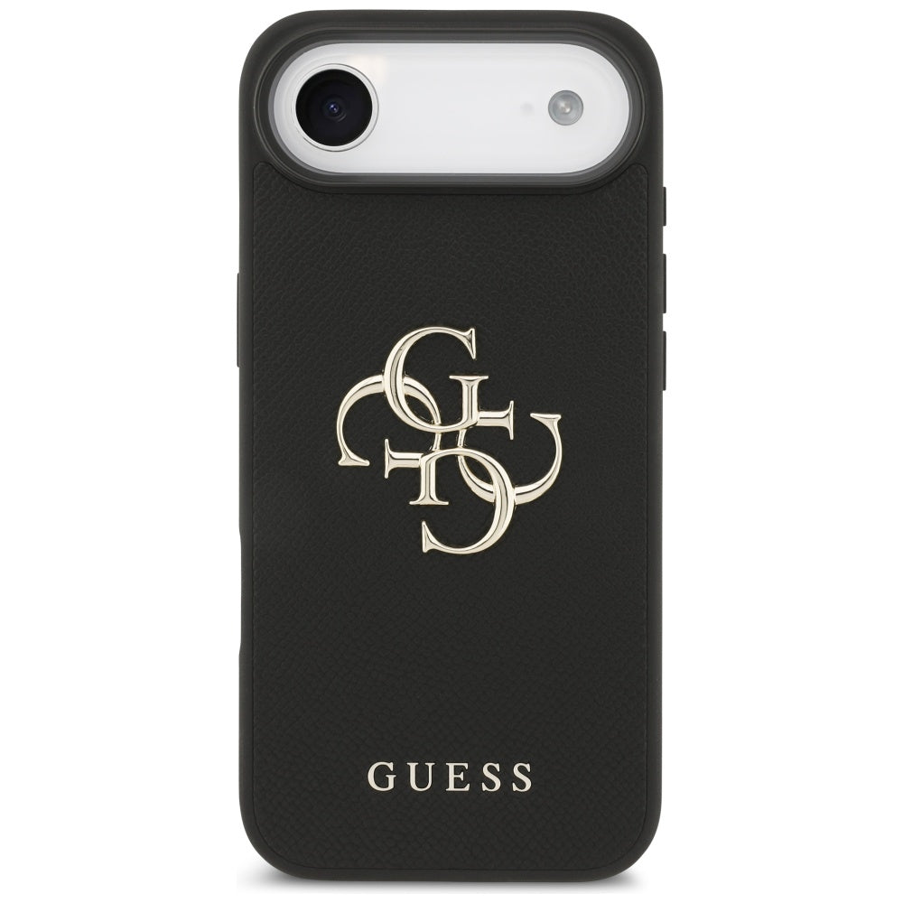 Étui pour Apple iPhone 17 Air, Guess, 4G Grained Big and Classic Logo, Noir