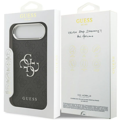 Étui pour Apple iPhone 17 Air, Guess, Big 4G Logo Classic, Noir Argenté