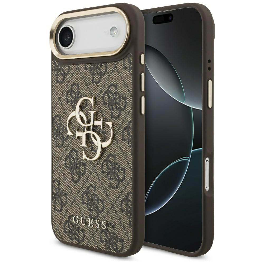 Étui pour Apple iPhone 17 Air, Guess, Big 4G Logo Classic, Marron Doré.