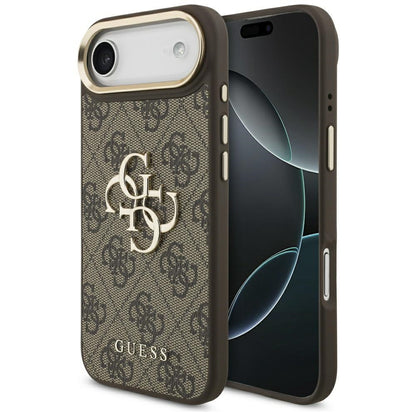Étui pour Apple iPhone 17 Air, Guess, Big 4G Logo Classic, Marron Doré.