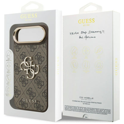 Étui pour Apple iPhone 17 Air, Guess, Big 4G Logo Classic, Marron Doré.