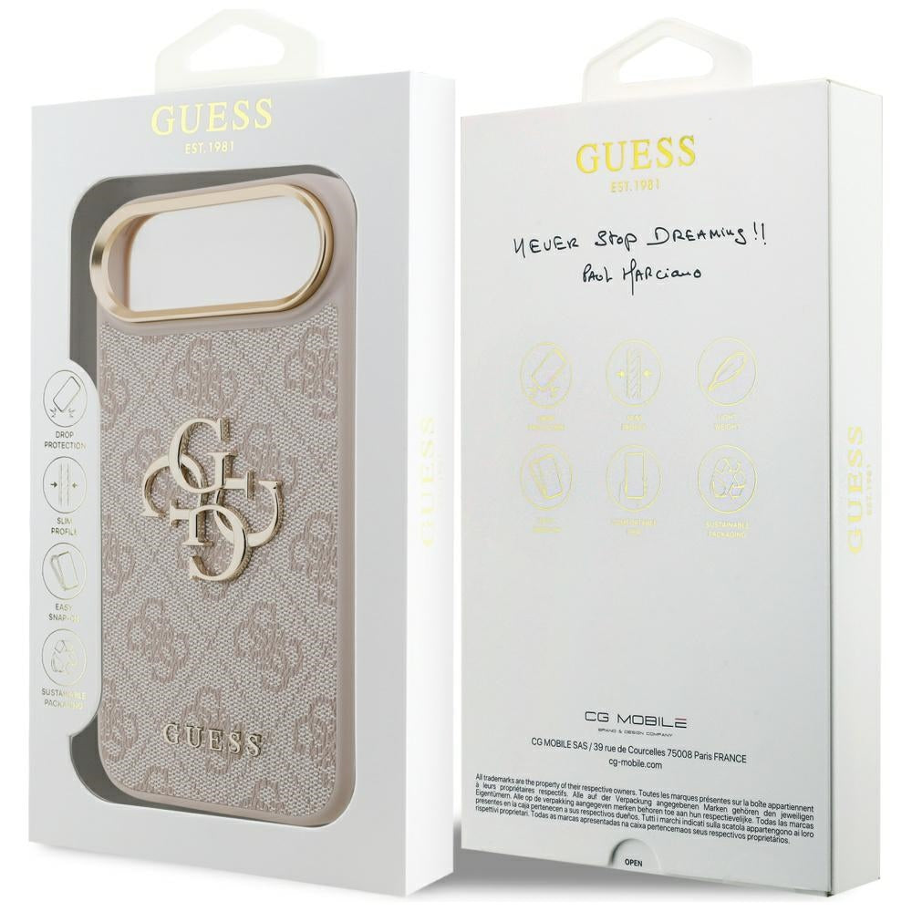 Custodia per Apple iPhone 17 Air, Guess, Big 4G Logo Classic, Rosa Dorato