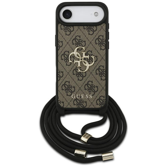 Custodia per Apple iPhone 17 Air, Guess, Crossbody Cord 4G Big Log, Marrone