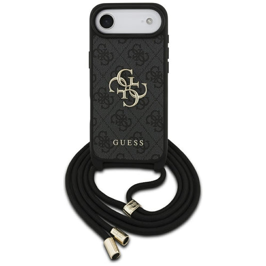 Custodia per Apple iPhone 17 Air, Guess, Crossbody Cord 4G Big Log, Nera