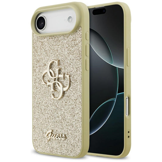 Custodia per Apple iPhone 17 Air, Guess, Fixed Glitter Big 4G, Dorata