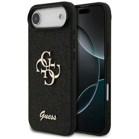 Custodia per Apple iPhone 17 Air, Guess, Fixed Glitter Big 4G, Nera