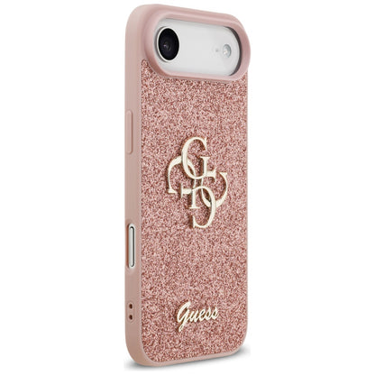 Étui pour Apple iPhone 17 Air, Guess, Fixed Glitter Big 4G, Rose
