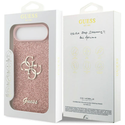 Étui pour Apple iPhone 17 Air, Guess, Fixed Glitter Big 4G, Rose
