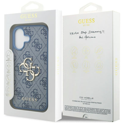 Étui pour Apple iPhone 17, Guess, 4G Big Logo, Bleu
